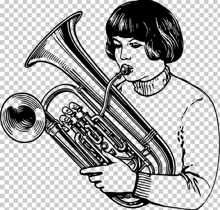 Cornet Double Bell Euphonium Baritone Horn PNG, Clipart, Alto Horn, Art, Artwork, Bar, Black And White Free PNG Download