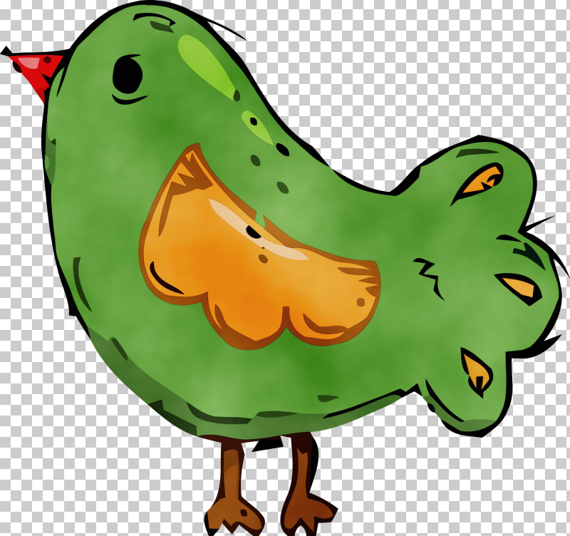 Chicken Landfowl Amphibians Cartoon Green PNG, Clipart, Amphibians, Beak, Biology, Cartoon, Cartoon Bird Free PNG Download