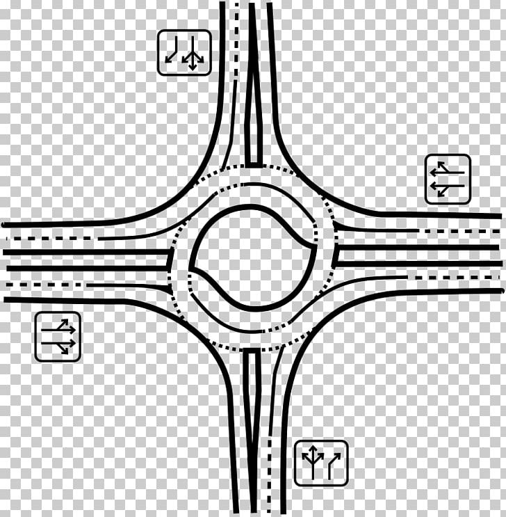 Roundabout Traffic Circle Intersection Lane Stop Sign PNG, Clipart, Angle, Atgrade Intersection, Black, Black And White, Circle Free PNG Download