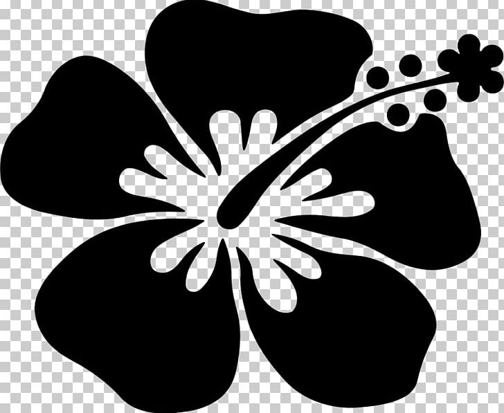 Flower Hibiscus Aloha Sticker Decal PNG, Clipart, Abstract Floral, Black, Black And White, Bumper Sticker, Flora Free PNG Download