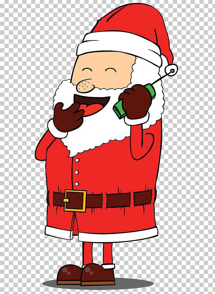 Santa Claus Telephone Photography Illustration PNG, Clipart, About, Cartoon, Cell Phone, Fictional Character, Food Free PNG Download