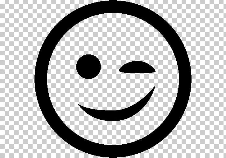 Emoticon Smiley Computer Icons Wink PNG, Clipart, Area, Black And White, Circle, Computer Icons, Download Free PNG Download