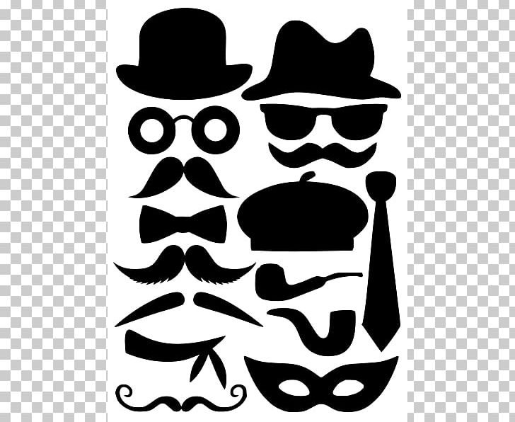 Moustache Hat Logo Glasses PNG, Clipart, Artwork, Black And White, Eyewear, Facial Hair, Glasses Free PNG Download