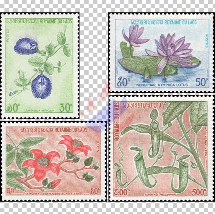 Postage Stamps Laos Fauna Flowering Plant Mail PNG, Clipart, Arts, Bombax Ceiba, Creativity, Fauna, Flora Free PNG Download