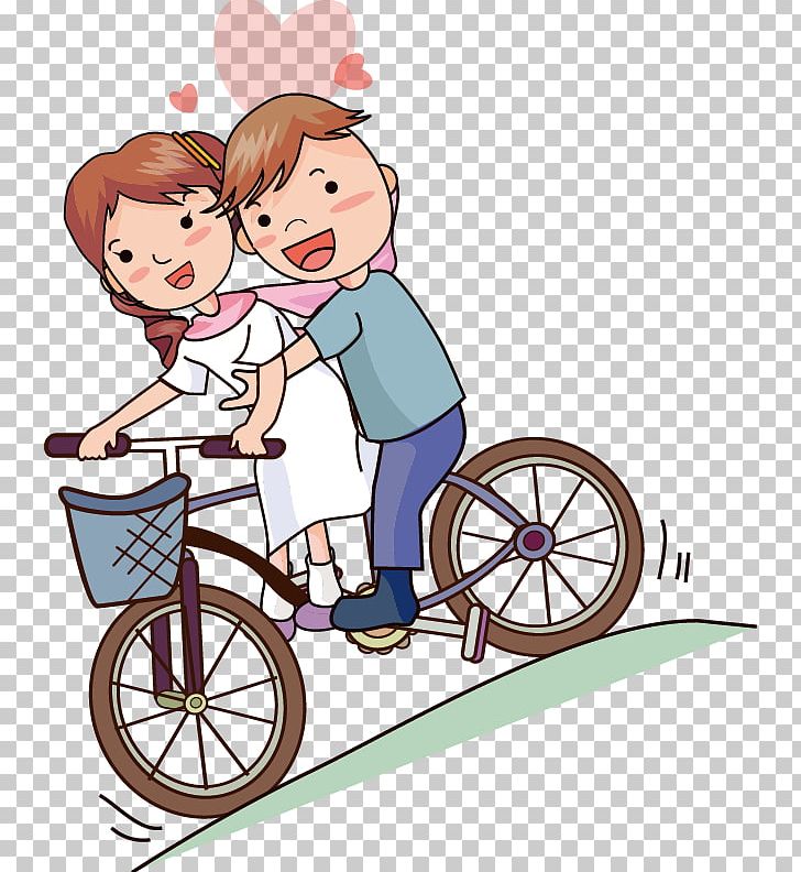 Cartoon Romance Drawing PNG, Clipart, Area, Bicycle, Bicycle Accessory, Boy, Cartoon Character Free PNG Download