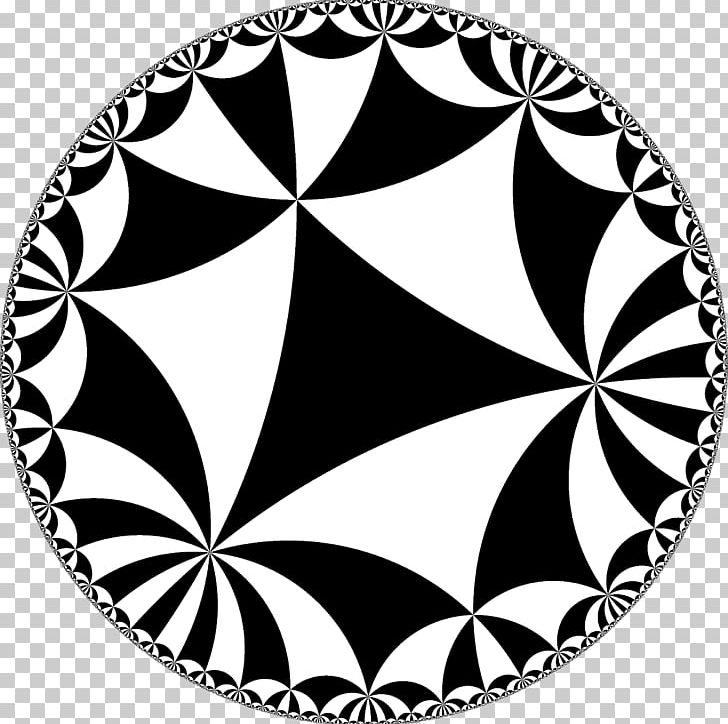 Hyperbolic Geometry Hyperbolic Space Tessellation Poincaré Disk Model Triangle PNG, Clipart, Art, Black, Black And White, Checkers, Circle Free PNG Download