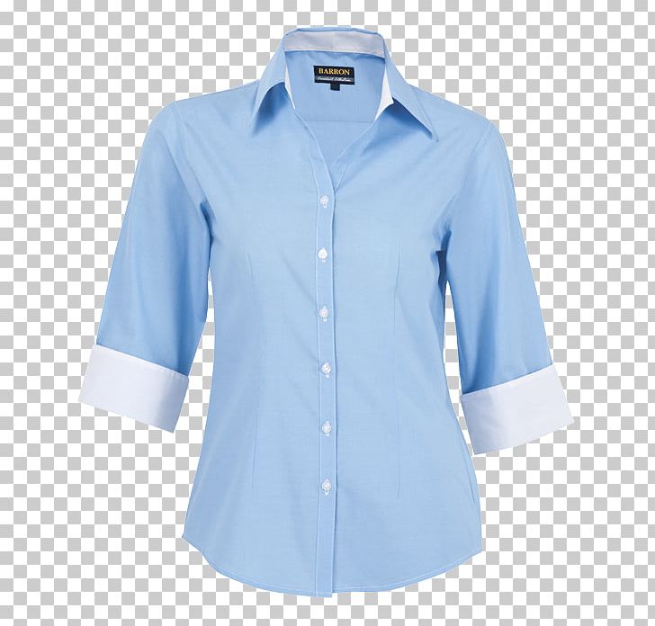 Blouse T-shirt Sleeve Clothing PNG, Clipart, Blouse, Blue, Button, Clothing, Collar Free PNG Download