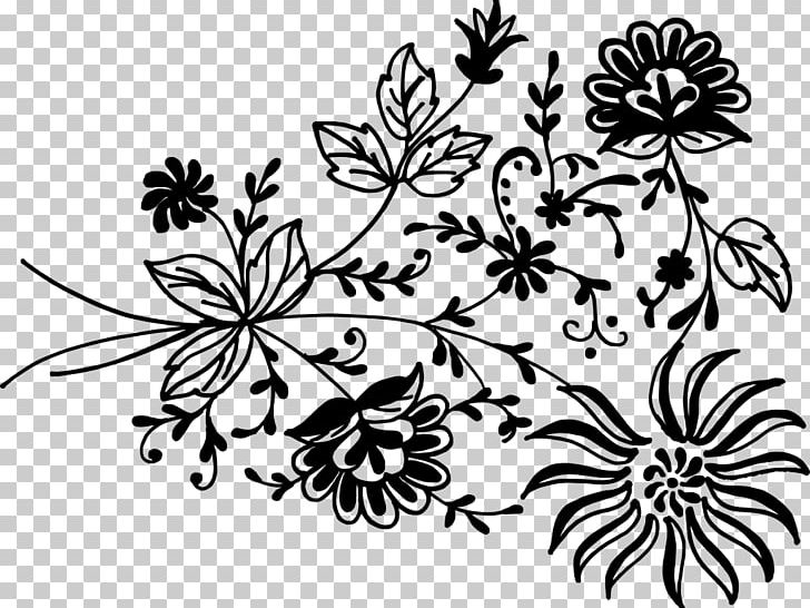 Flower Floral Design Ornament PNG, Clipart, Art, Black, Black And White, Branch, Flora Free PNG Download