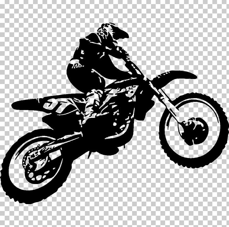 Motocross Wall Decal Endurocross Dirt Bike Motorcycle PNG, Clipart, Automotive Design, Bedroom, Black And White, Comforter, Curtain Free PNG Download