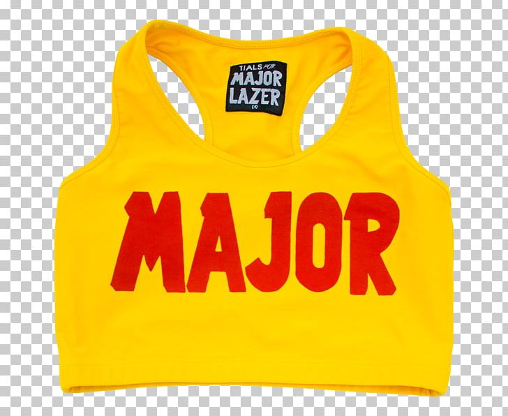 T-shirt Sleeveless Shirt Major Lazer Yellow PNG, Clipart, Active Tank, Brand, Clothing, Major Lazer, Orange Free PNG Download