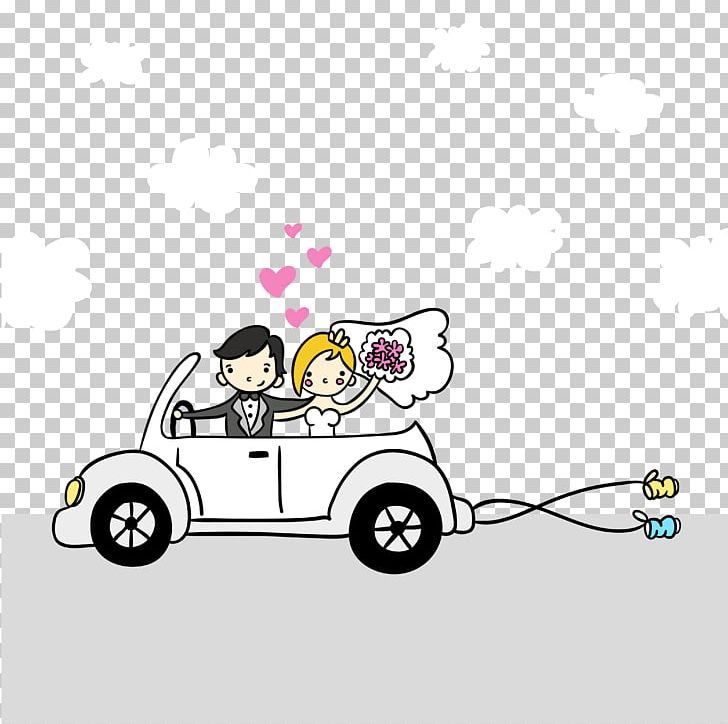 Cartoon Marriage Illustration PNG, Clipart, Automotive Design, Bride, Car, Clip Art, Couple Cartoon Free PNG Download