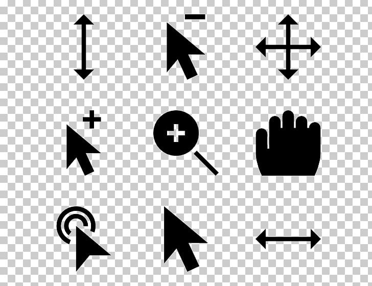 Computer Mouse Pointer Cursor Computer Icons Arrow PNG, Clipart, Angle, Black, Black And White, Circle, Computer Icons Free PNG Download