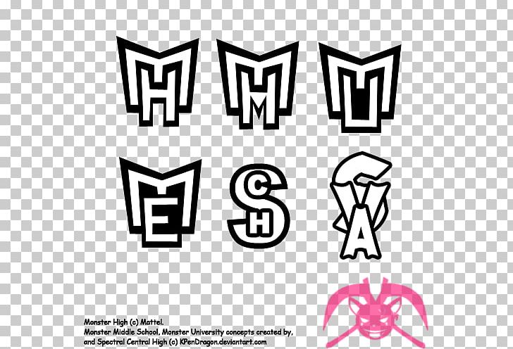 Monster High Logo Frankie Stein Drawing PNG, Clipart, Animation, Area, Black, Black And White, Brand Free PNG Download