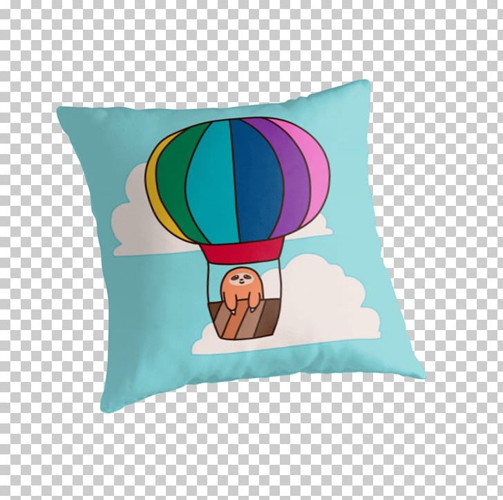 Throw Pillows Cushion Hot Air Balloon Sounds Good Feels Good PNG, Clipart, Aqua, Cushion, Furniture, Hot Air Balloon, Pillow Free PNG Download