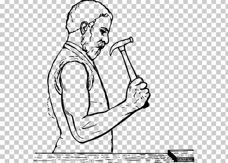 Hammer Coloring Book Tool PNG, Clipart, Angle, Area, Arm, Art, Black And White Free PNG Download