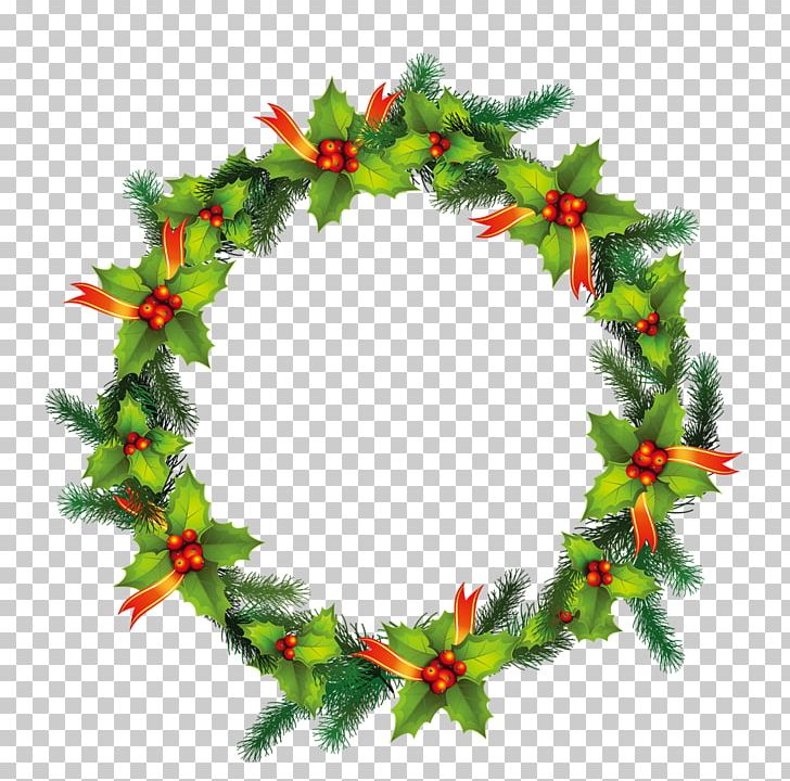 Christmas Wreath Illustration PNG, Clipart, Aquifoliaceae, Branches, Christmas, Christmas Border, Christmas Decoration Free PNG Download