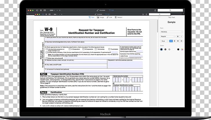 Form W-9 Information Form 1099-MISC Contractor PNG, Clipart, Brand, Company, Comparison Of E Book Readers, Computer, Computer Monitor Free PNG Download