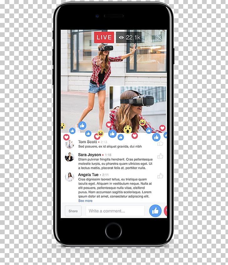 Smartphone Facebook Live Video Multimedia Mobile Phones PNG, Clipart, Advertising, Communication Device, Display Advertising, Electronic Device, Electronics Free PNG Download