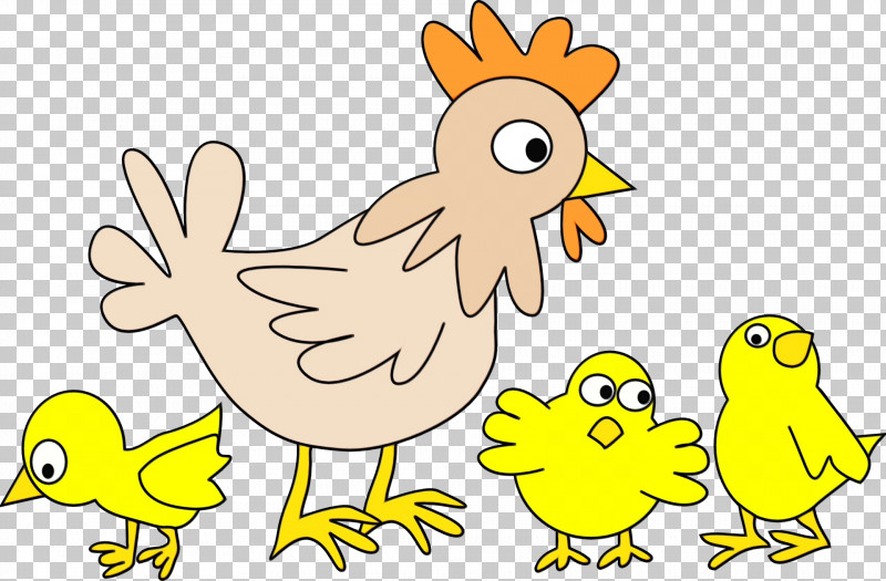 Chicken Bird Cartoon Yellow Beak PNG, Clipart, Animal Figure, Beak, Bird, Cartoon, Chicken Free PNG Download