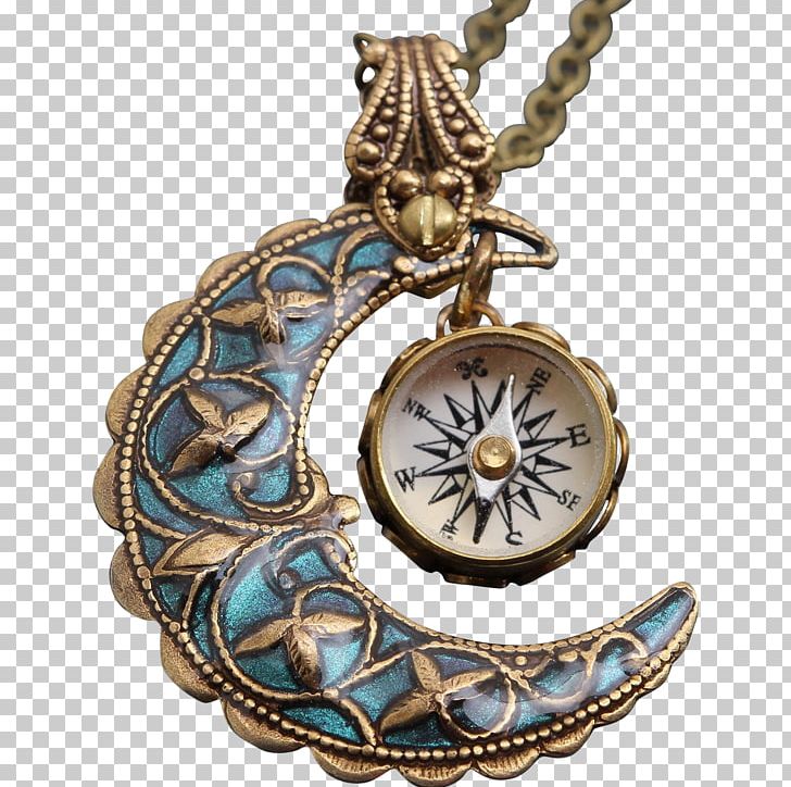 Locket Charms & Pendants Jewellery Necklace Turquoise PNG, Clipart, Blue Moon, Chain, Charms Pendants, Compass, Jewellery Free PNG Download