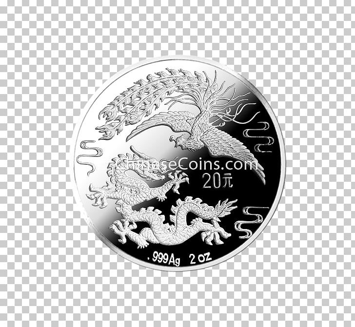 Silver Coin Metallic Dragon Fenghuang PNG, Clipart, Black And White, Coin, Culture, Dragon, Fenghuang Free PNG Download