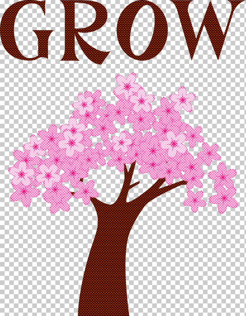 GROW Flower PNG, Clipart, Blossom, Cartoon, Cherry Blossom, Drawing, Flower Free PNG Download