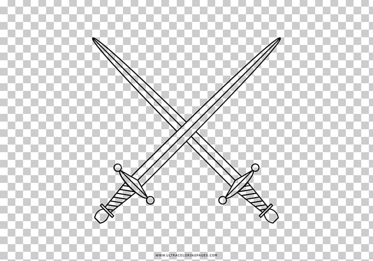 Sword Coloring Book Drawing Knight PNG, Clipart, Angle, Ausmalbild, Black And White, Cold Weapon, Color Free PNG Download