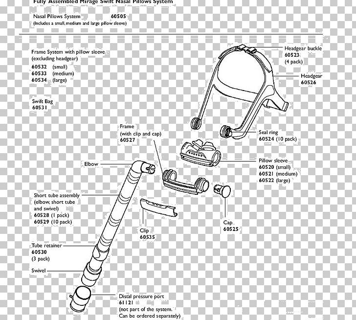 Continuous Positive Airway Pressure The Mirage ResMed Mask /m/02csf PNG, Clipart, Angle, Area, Auto Part, Black And White, Diagram Free PNG Download