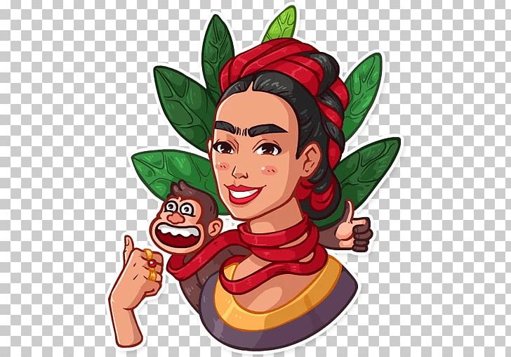 Frida Kahlo Telegram Sticker VKontakte PNG, Clipart, Art, Cartoon, Clip Art, Face, Fairy Free PNG Download