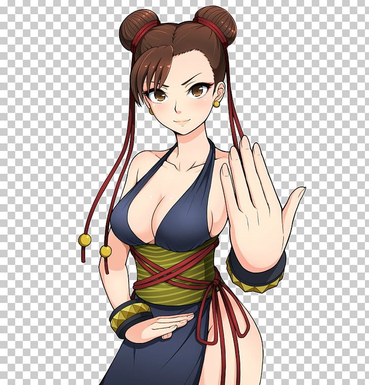 Chun-Li Street Fighter III Anime Waifu Character PNG, Clipart, Arm, Black Hair, Breast, Brown Hair, Cartoon Free PNG Download