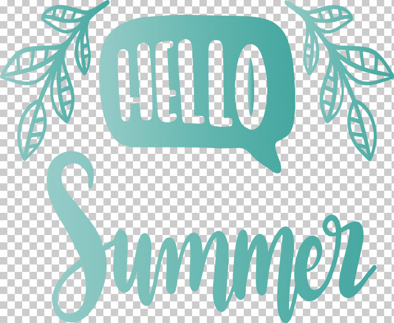 Hello Summer PNG, Clipart, Hello Summer, Line, Logo, Meter, Turquoise Free PNG Download