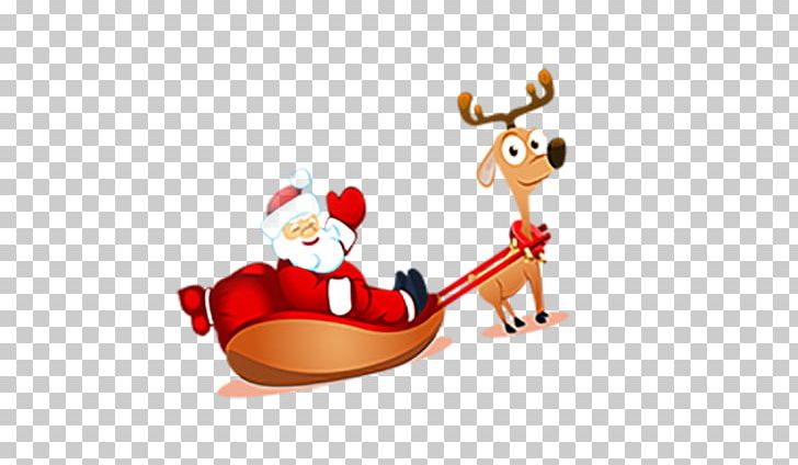 Reindeer Santa Claus Christmas Illustration PNG, Clipart, Art, Cartoon, Cartoon Reindeer, Cartoon Santa Claus, Christmas Ornament Free PNG Download