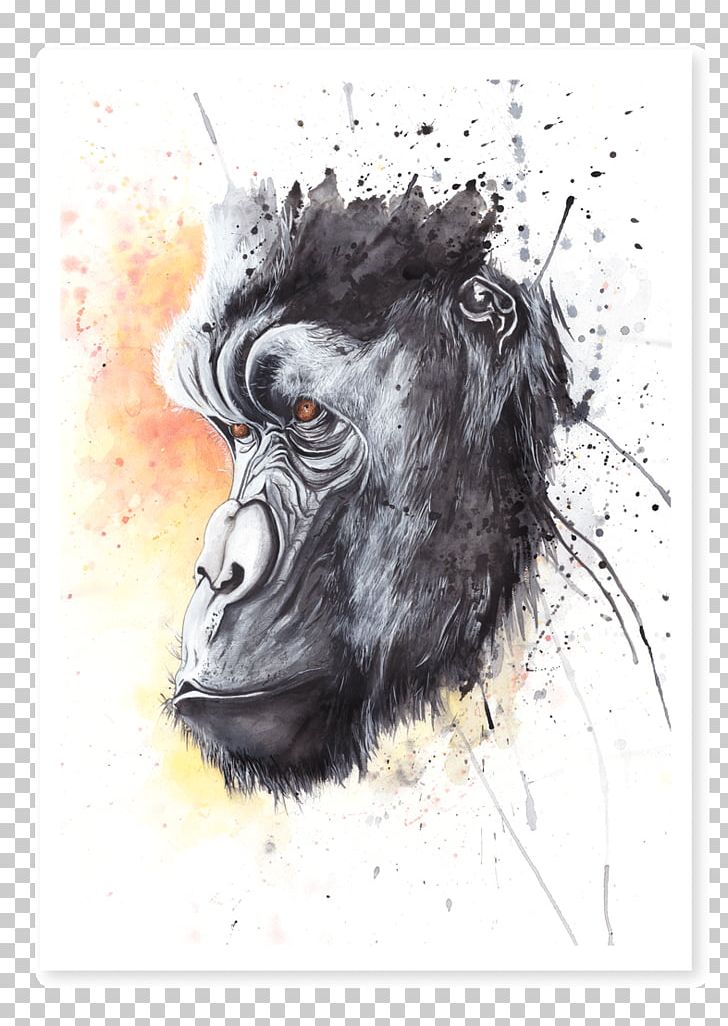 Gorilla Watercolor Painting Drawing Art PNG, Clipart, Animal, Animals, Annie, Art, Artist Free PNG Download