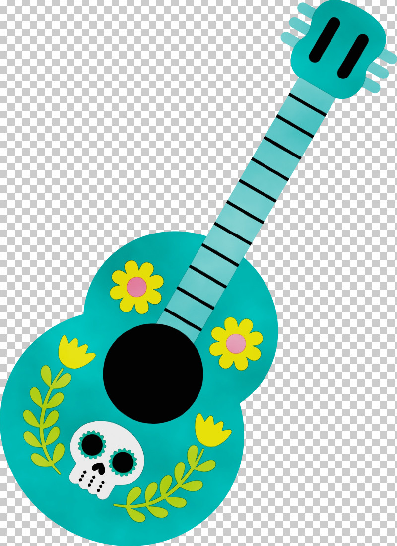 Ukulele Non-commercial Activity String Instrument Day Of The Dead Turquoise PNG, Clipart, Commerce, D%c3%ada De Muertos, Day Of The Dead, Highdefinition Video, Human Body Free PNG Download