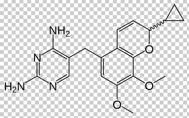 Trimethoprim/sulfamethoxazole Dihydrofolate Reductase Diaminopyrimidine Pyrimethamine PNG, Clipart, Angle, Auto Part, Black And White, Chemical Structure, Circle Free PNG Download