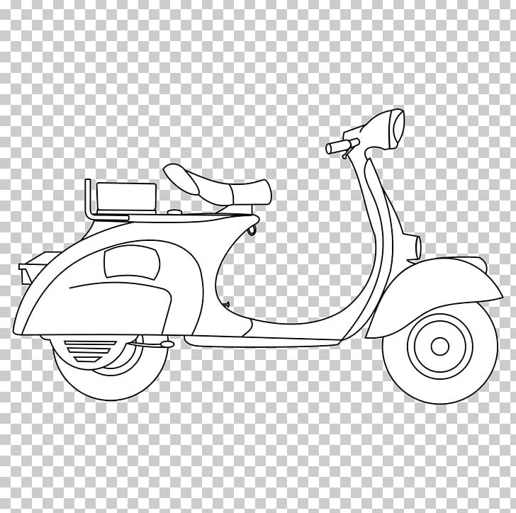 Scooter Vespa Motorcycle Drawing Coloring Book PNG, Clipart, Allterrain Vehicle, Angle, Area, Artwork, Automotive Design Free PNG Download