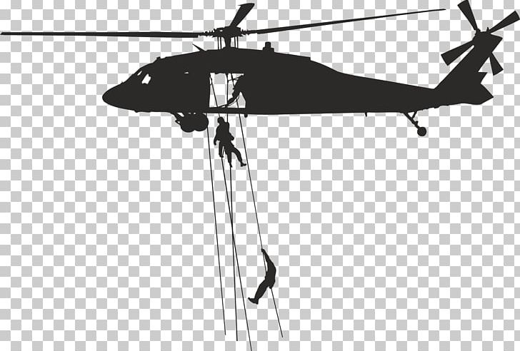 Sikorsky UH-60 Black Hawk Helicopter United States Military Wall Decal PNG, Clipart, Aircraft, Angle, Army, Army Men, Black And White Free PNG Download