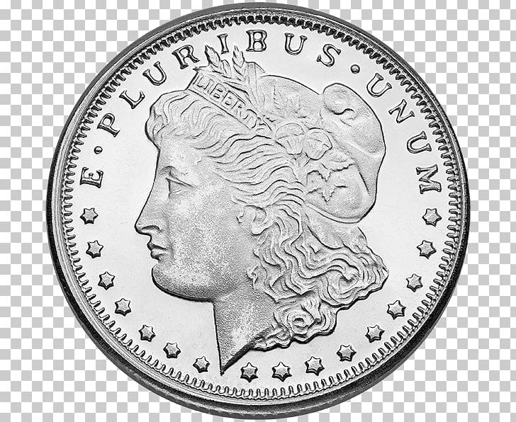 Morgan Dollar Silver Bullion Coin Mint PNG, Clipart, American Silver Eagle, Black And White, Bullion, Bullion Coin, Cash Free PNG Download