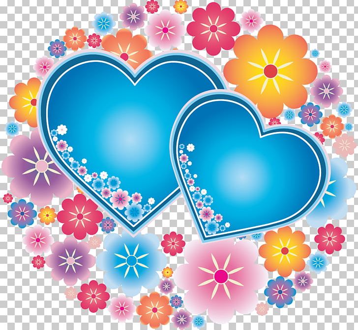 Heart Flower Drawing PNG, Clipart, Blue, Circle, Clip Art, Color, Computer Wallpaper Free PNG Download