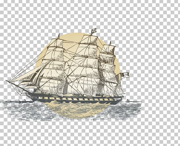 Sailing Ship Watercraft Drawing PNG, Clipart, Caravel, Download, Ferry, Galleon, Handpainted Sailing Free PNG Download