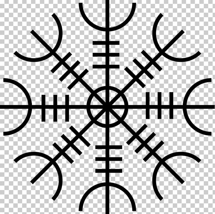 Helm Of Awe Icelandic Magical Staves Aegishjalmur Symbol Runes PNG, Clipart, Aegishjalmur, Amulet, Angle, Black And White, Circle Free PNG Download