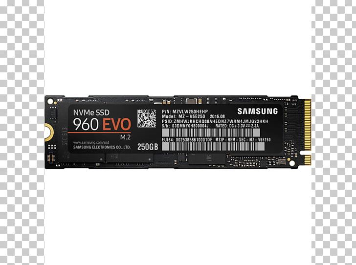 NVM Express Samsung 960 EVO M.2 SSD Solid-state Drive PCI Express PNG, Clipart, 6 E, Computer Component, Conventional Pci, Data Storage Device, Electronic Device Free PNG Download