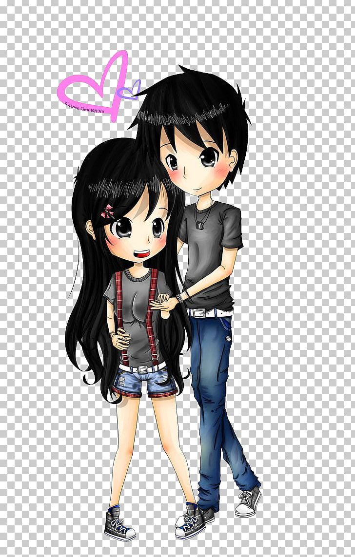 anime chibi couples holding hands