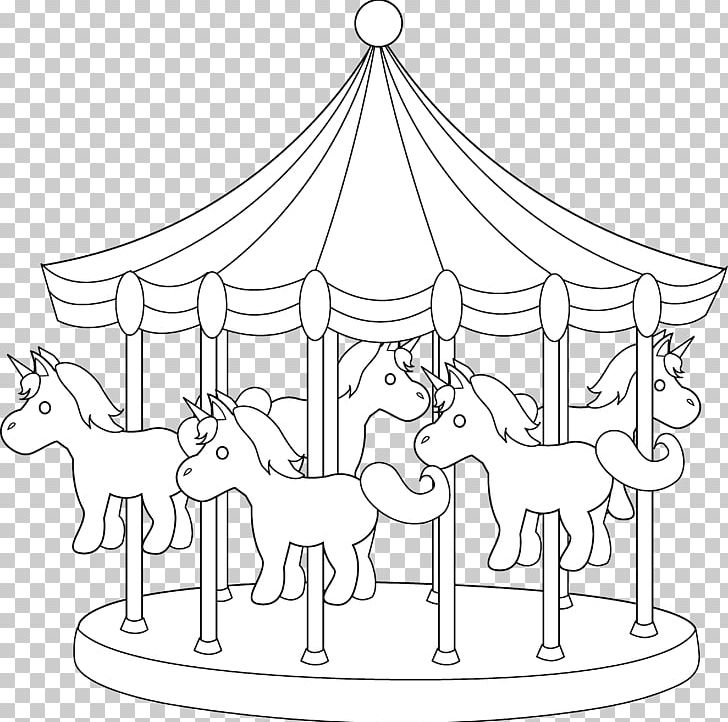 Carousel Coloring Book Traveling Carnival PNG, Clipart, Amusement Park, Area, Art, Black And White, Carousel Free PNG Download