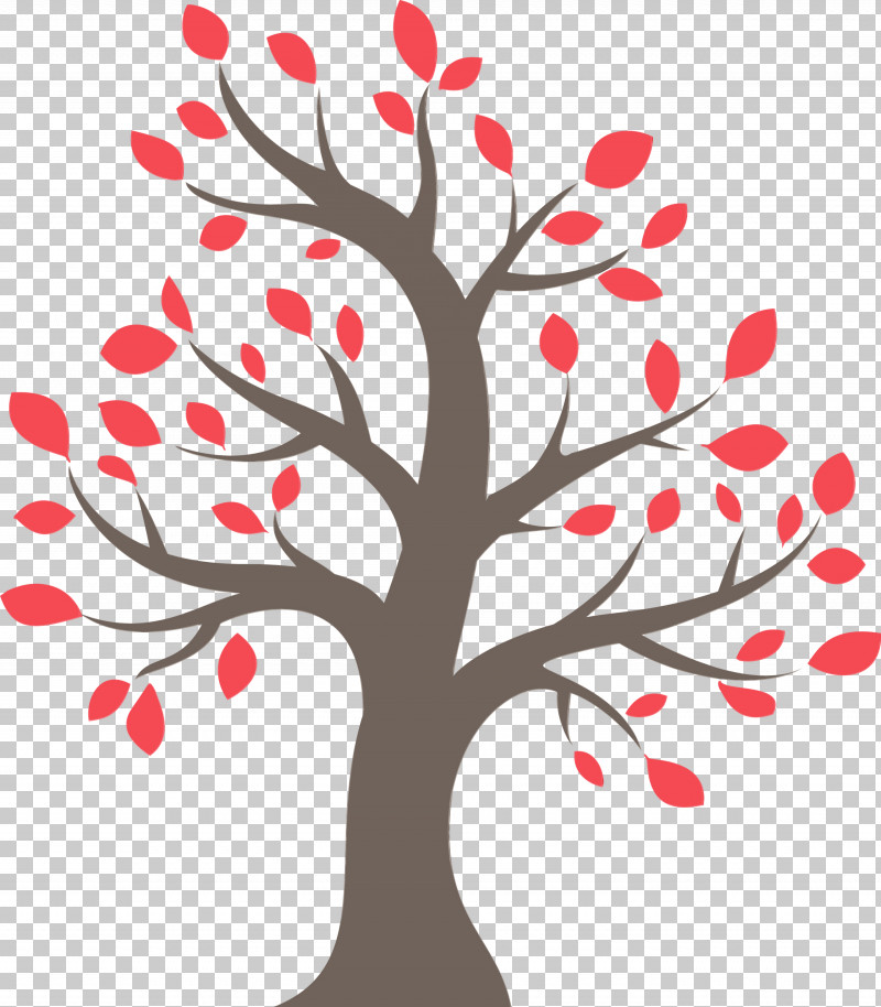 Tree Branch Red Leaf Woody Plant PNG, Clipart, Abstract Tree, Branch, Cartoon Tree, Leaf, Paint Free PNG Download