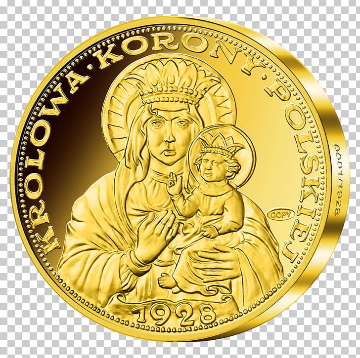 Coin Gold Black Madonna Of Częstochowa Medal Theotokos PNG, Clipart, Black Madonna Of Czestochowa, Brass, Bronze Medal, Coin, Currency Free PNG Download