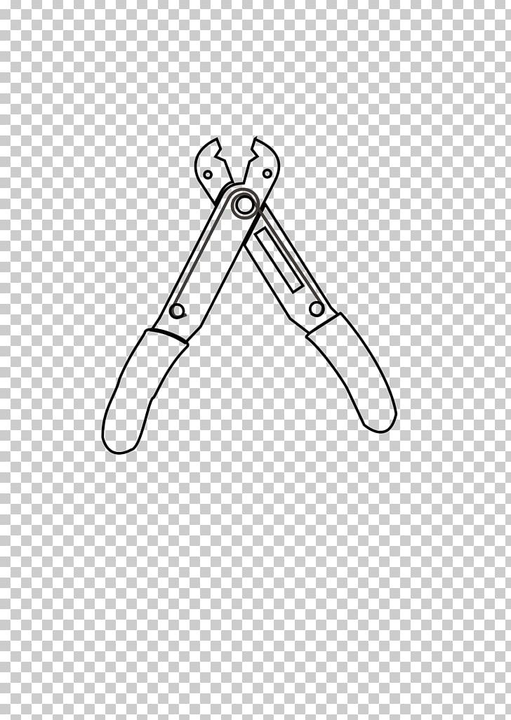 Electrical Wires & Cable Drawing Diagonal Pliers Wire Stripper PNG, Clipart, Angle, Area, Auto Part, Barbed Wire, Black And White Free PNG Download