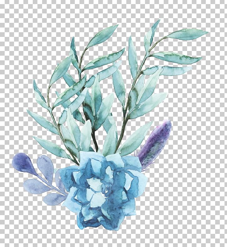 Blue Watercolor Painting Flower PNG, Clipart, Aqua, Art, Blue, Download, Floral Free PNG Download