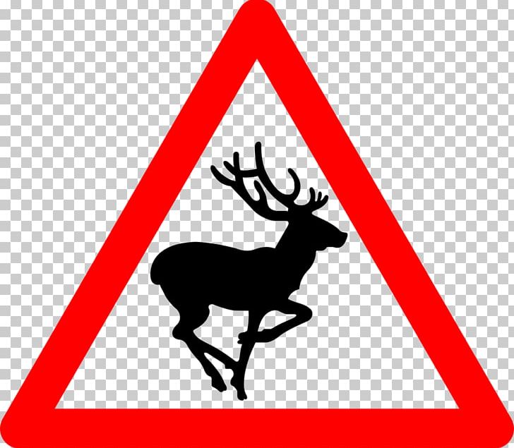 Deer Traffic Sign Warning Sign PNG, Clipart, Animals, Antler, Area, Black And White, Brand Free PNG Download