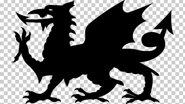 Flag Of Wales Welsh Dragon PNG, Clipart, Black And White, Dragon, Fauna, Fictional Character, Flag Of Wales Free PNG Download